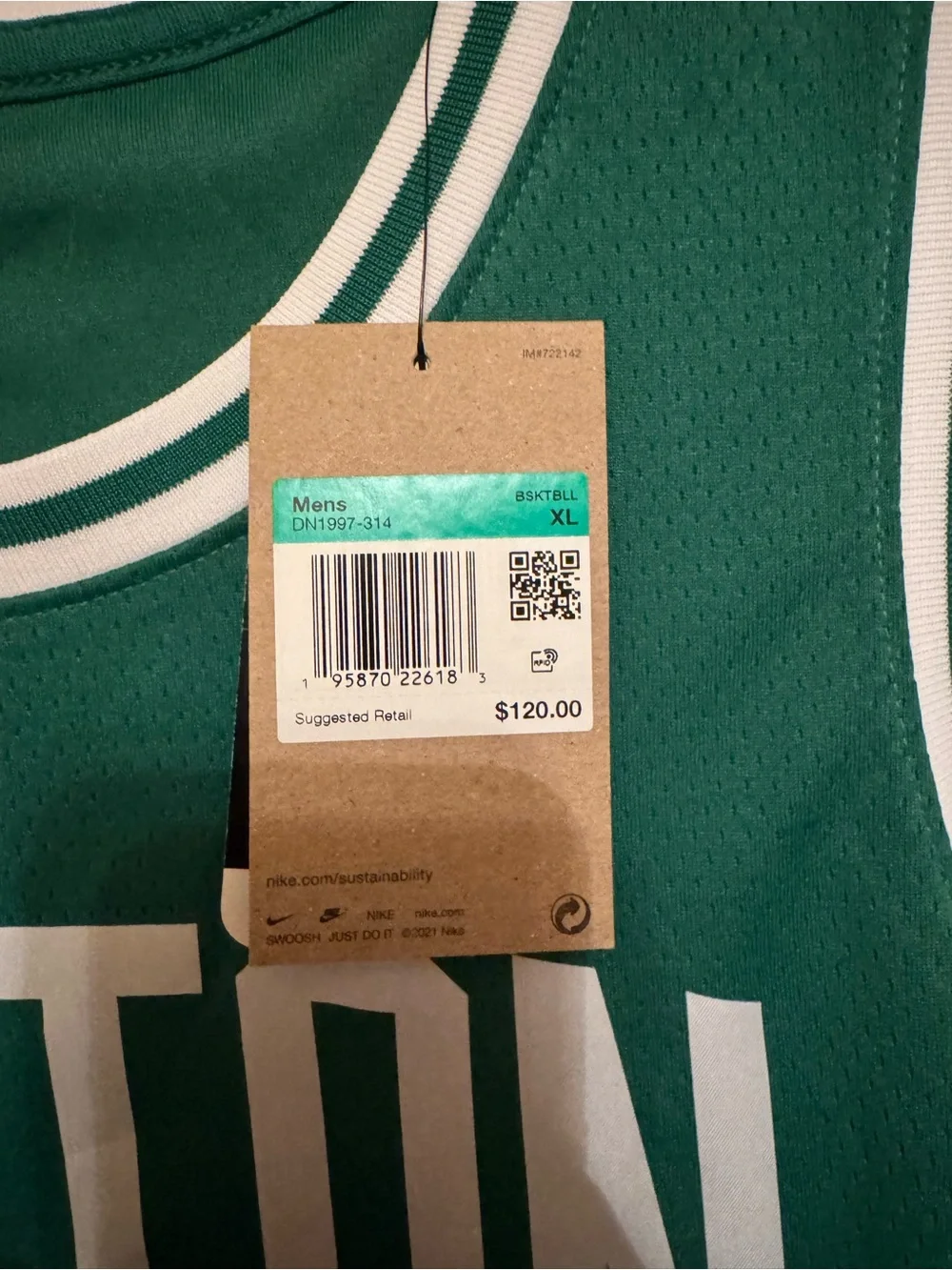 Marcus Smart Boston Celtics Nike Green Jersey Icon Edition Size XL 52 Men New